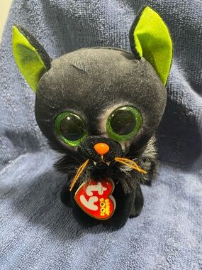 Ty Beanie Boo “Oleander”Black Cat with Green Eyes